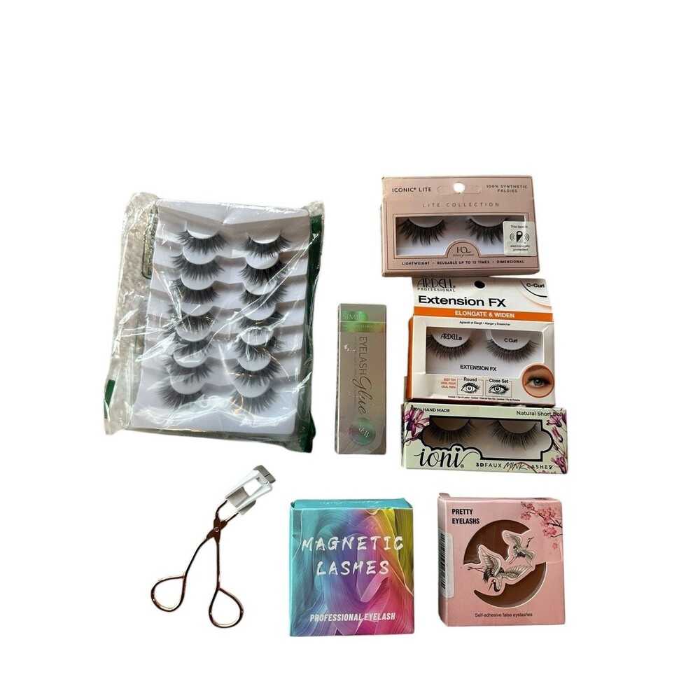 Bundle 7 Packs Faux Eyelashes Lash Extensions Ardell Ioni Glue On Magnetic +